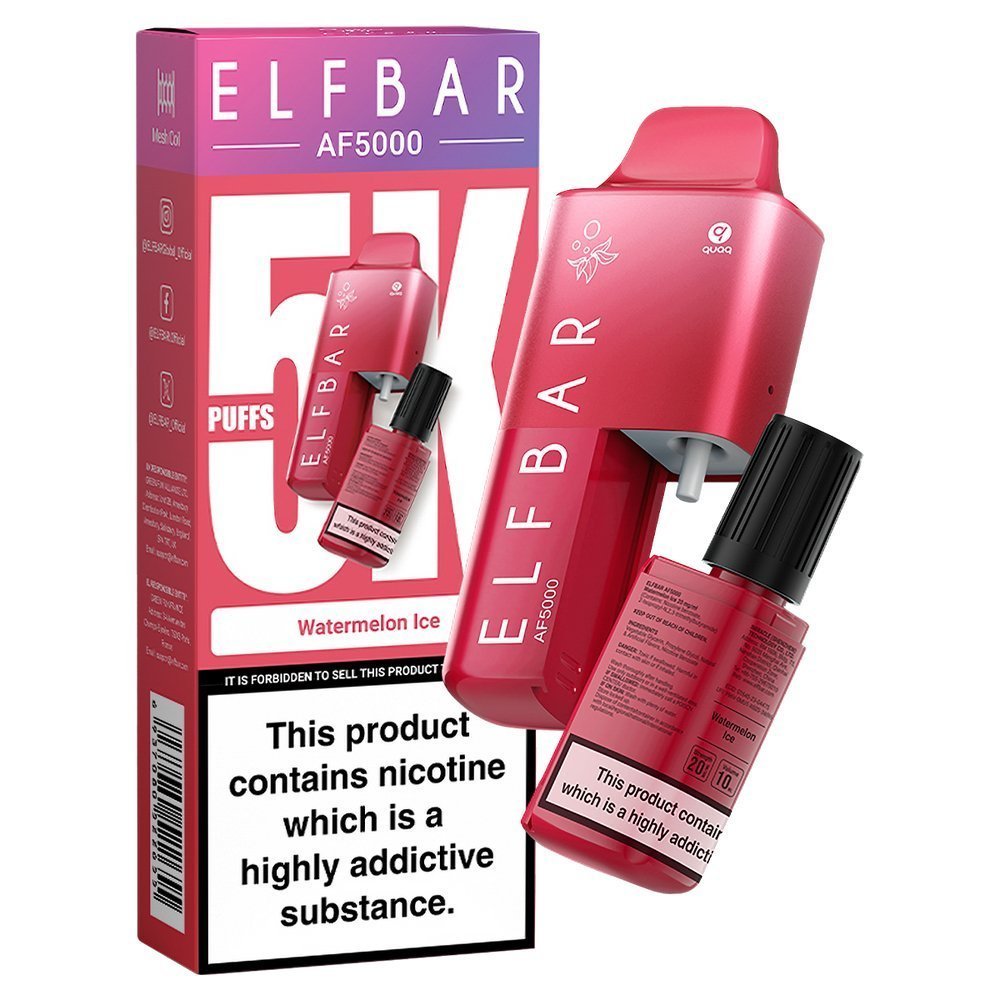 Elfbar AF5000 Puffs Disposable Vape Device - Box of 5 - Vaperdeals