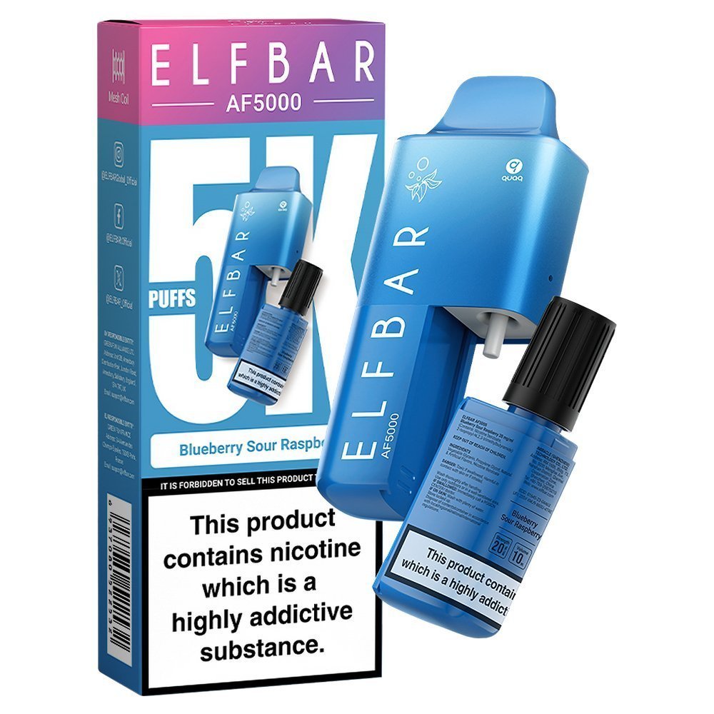 Elfbar AF5000 Puffs Disposable Vape Device - Box of 5 - Vaperdeals