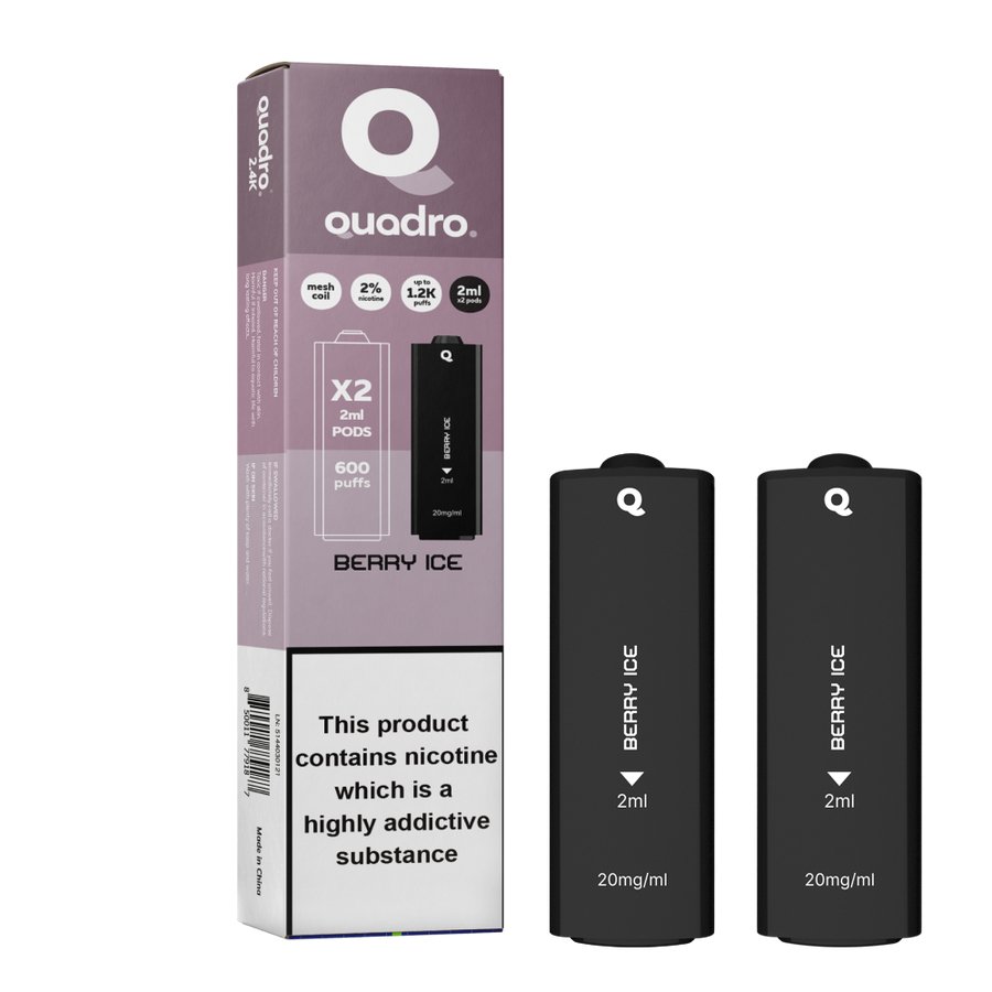 4 in 1 Quadro 2400 Puffs Replacement Pods Box of 10 - Vaperdeals