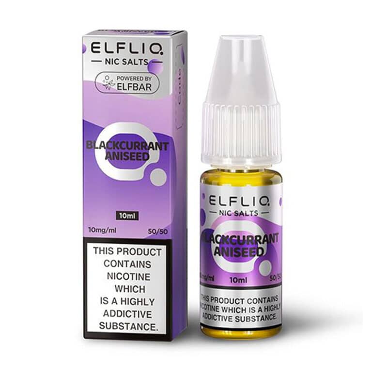 Elfliq Blackcurrant Aniseed 10ml Nic Salt - Box of 10 | UK Vapes