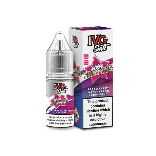 IVG SALTS - BAR FAVOURITES - STRAWBERRY WATERMELON BUBBLEGUM - 10ML