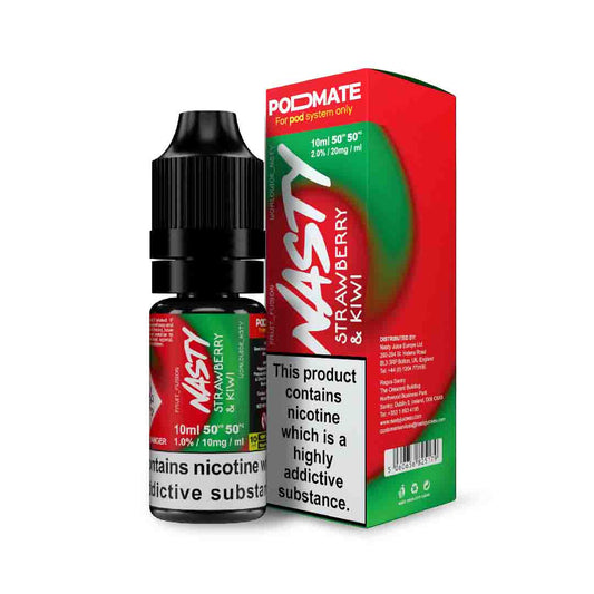 Nasty Juice Podmate Strawberry Kiwi 10ml Nic Salt - Box of 10 | Vapes UK